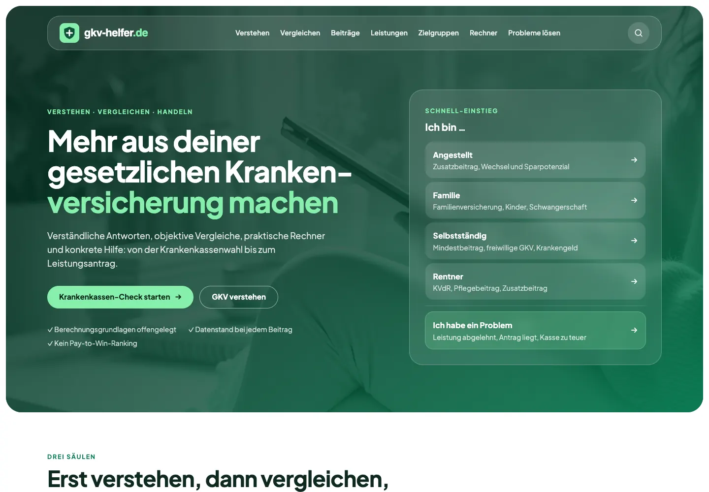 Startseite von GKV-HELFER